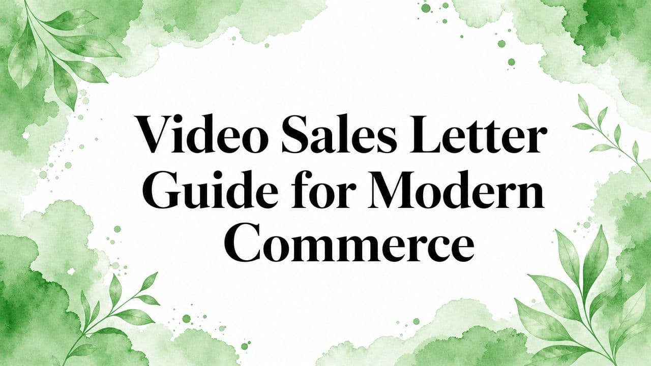 Video Sales Letter Guide for Modern Commerce