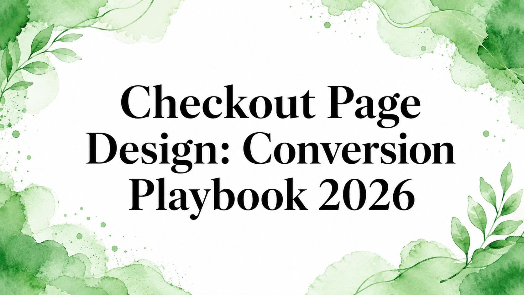 Checkout Page Design: Conversion Playbook 2026