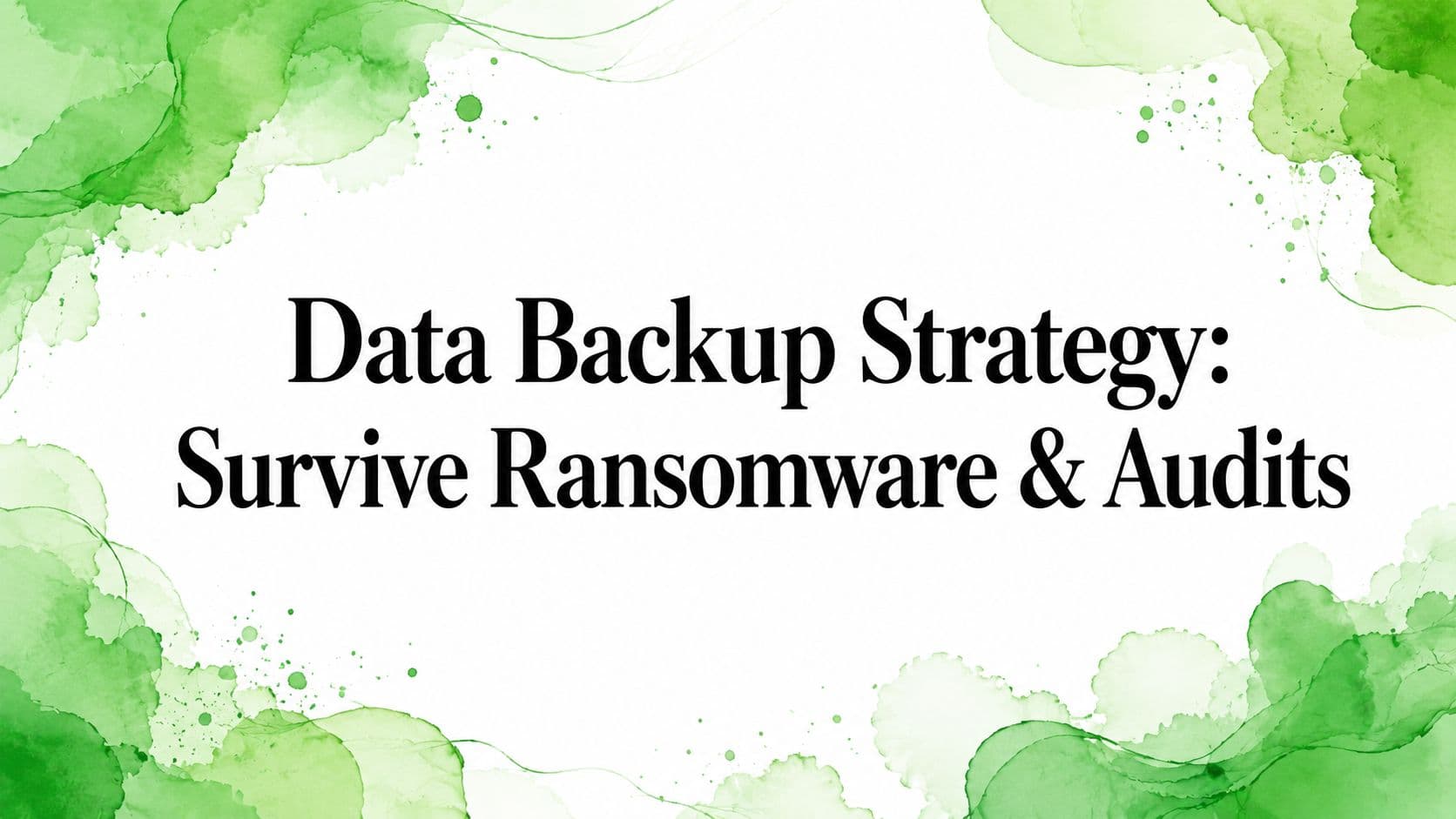 Data Backup Strategy: Survive Ransomware & Audits