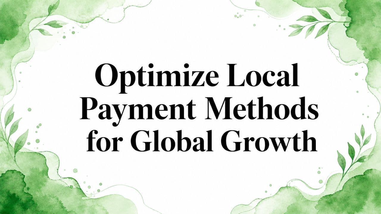 Optimize Local Payment Methods for Global Growth