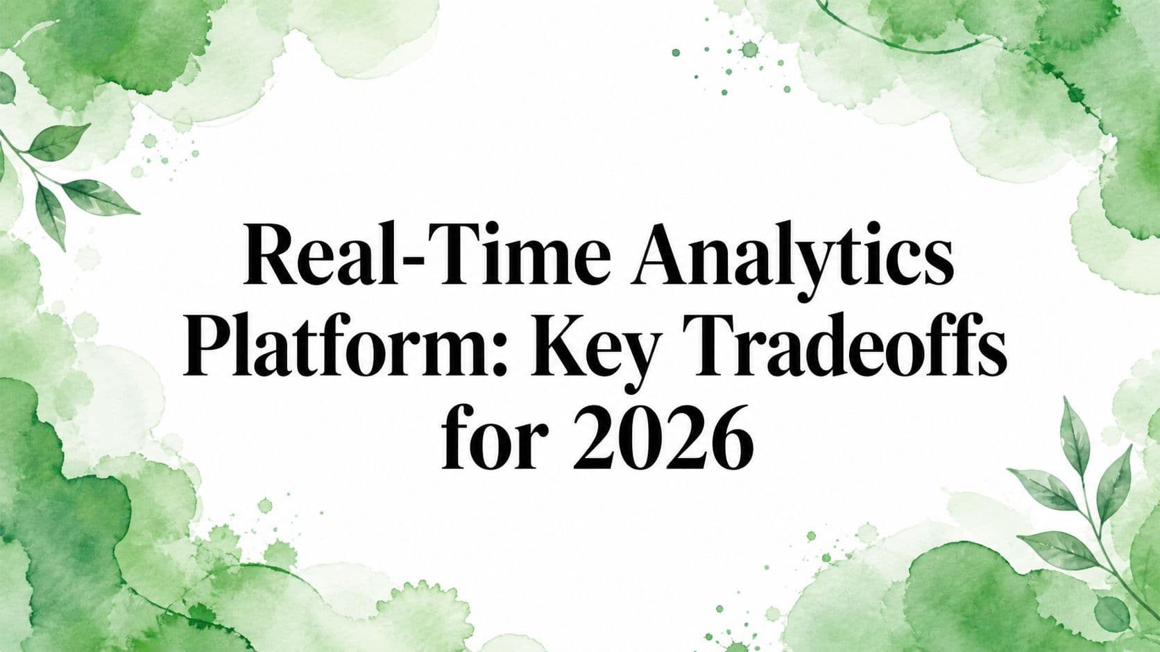 Real-Time Analytics Platform: Key Tradeoffs for 2026